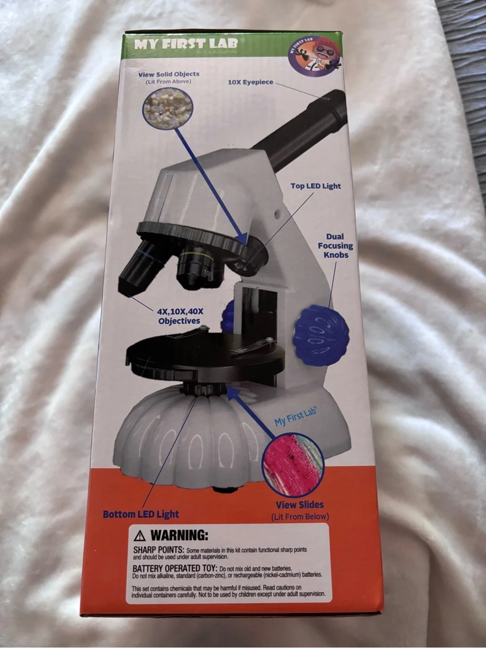 Duo Scope Starter Kit - White Kids Microscope with 40 Accessories